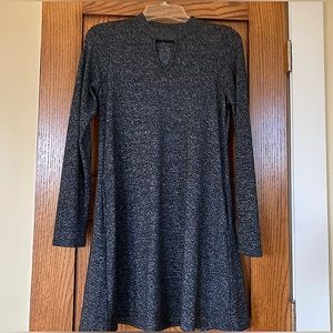 2/$15- IZ Byer - Swing Shift Gigi Sweater Dress - Black Marled